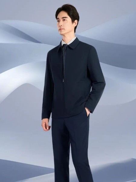 希思顿SIMSDORN男装品牌夹克男秋中老年人宽松上衣外套