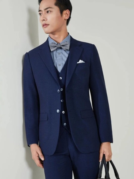 希思顿SIMSDORN男装品牌商务修身西服套装职业装正装新郎礼服三件套