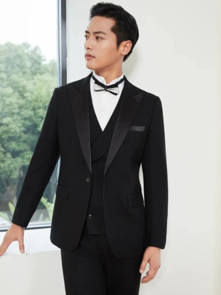 希思顿SIMSDORN男装品牌商务修身西服套装职业装正装新郎礼服三件套