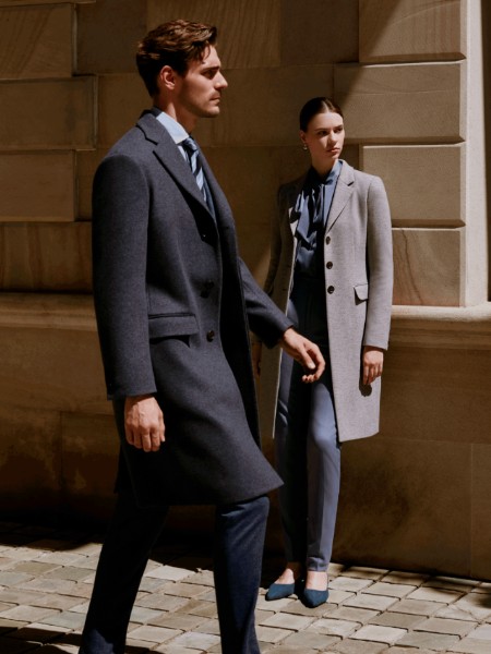 希思顿SIMSDORN男装品牌毛呢大衣秋冬加厚顾问工作服中长款羊毛呢子外套