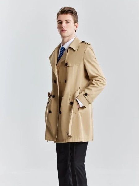 希思顿SIMSDORN男装品牌高级感风衣外套春秋款流行秋装中长款修身长款气质风衣