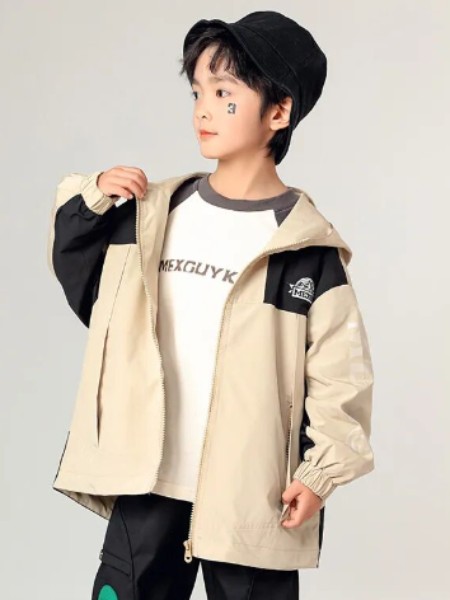 米西果(MXG)童装品牌收袖连帽外套2025新款冲锋衣大童衣服