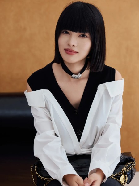 Jue&sue拉素(Jue&sue)女装品牌法式V领黑白假两件时髦长袖衬衫2025秋季新品