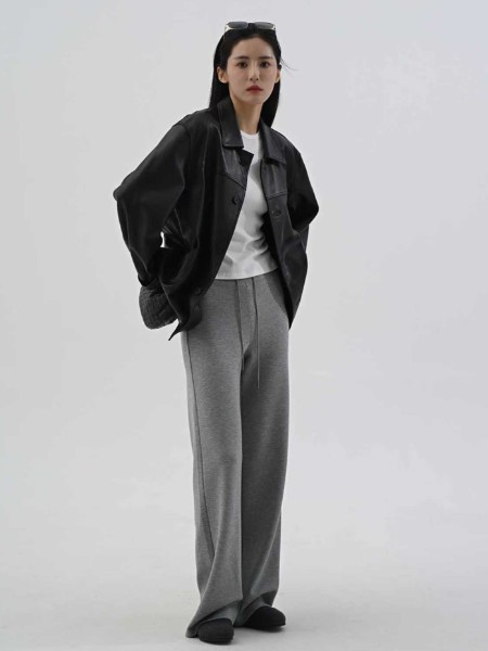 海维恩女裤松紧腰舒适宽松休闲显瘦长裤