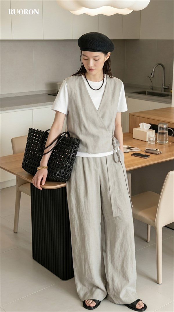 RUORON 2026夏季天丝亚麻老钱风套装：解锁高级松弛感穿搭密码